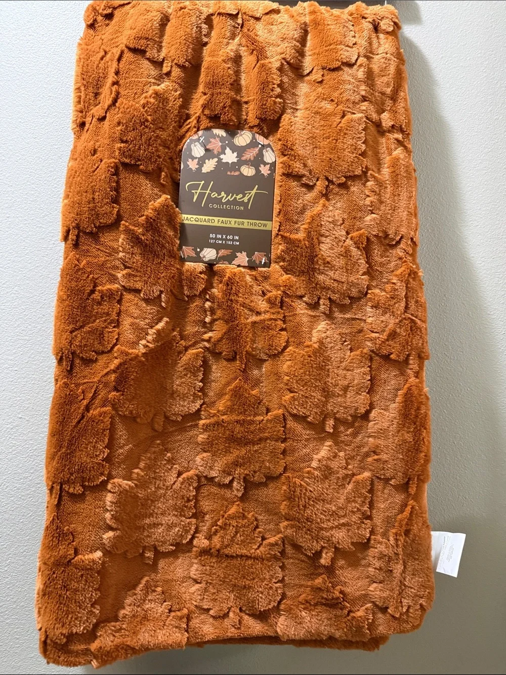Boutique Rust Fall Faux Fur Throw Blanket - Stunning Quality